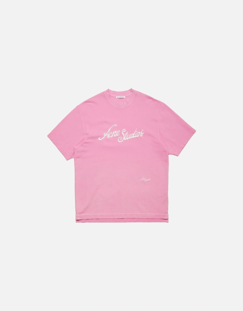 Embroidered Logo T-Shirt in Pink