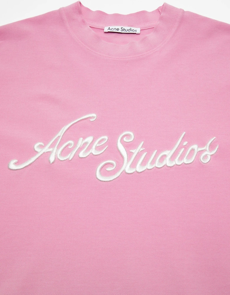 Embroidered Logo T-Shirt in Pink