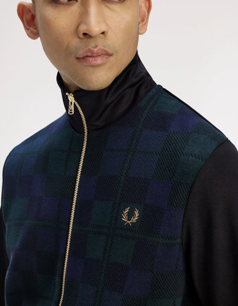 J1335 Knitted Front Track Jacket - Black