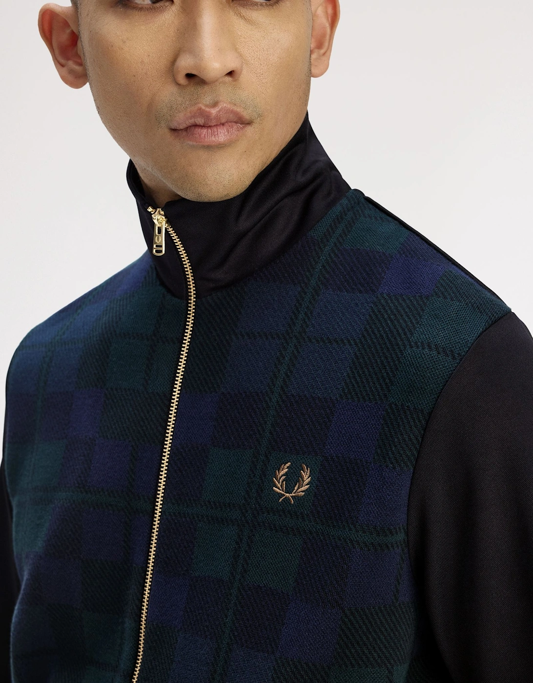 J1335 Knitted Front Track Jacket - Black