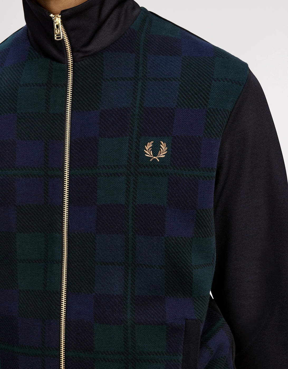 J1335 Knitted Front Track Jacket - Black