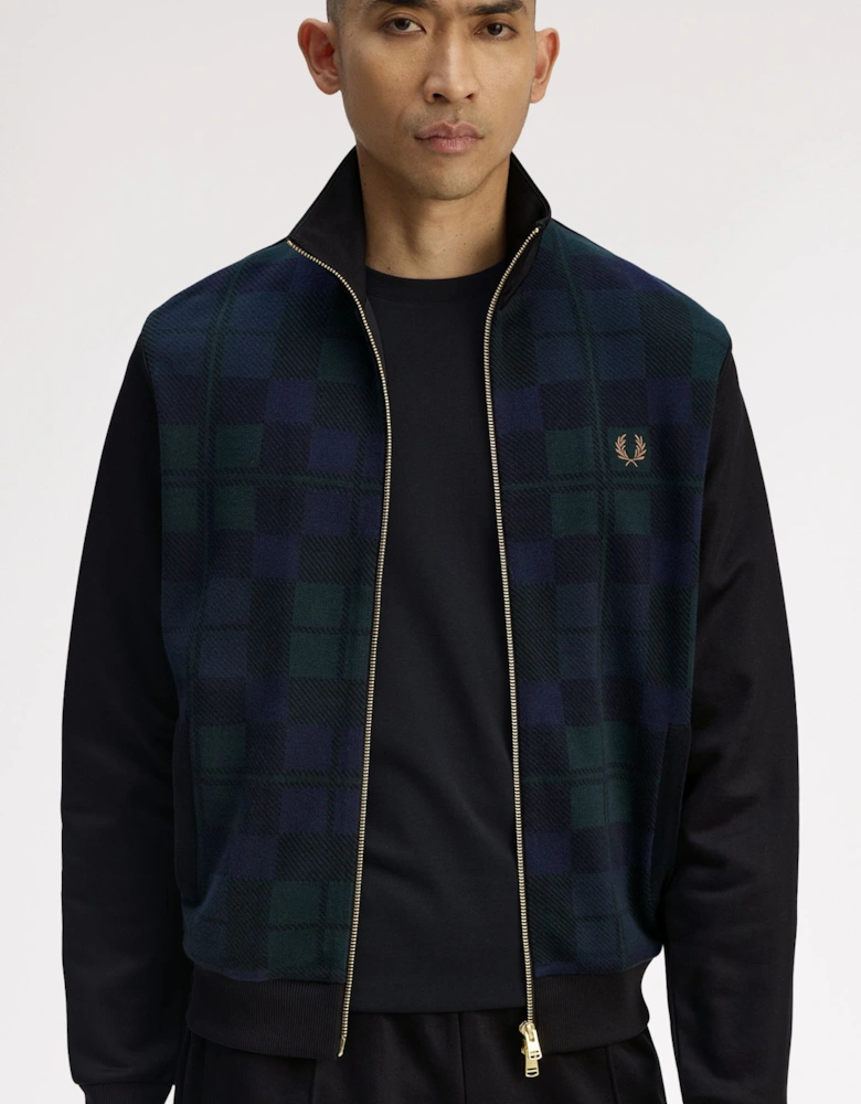 J1335 Knitted Front Track Jacket - Black