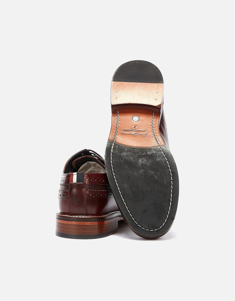 Archie Brogue Leather Men's Burgundy Lace-Up Shoes