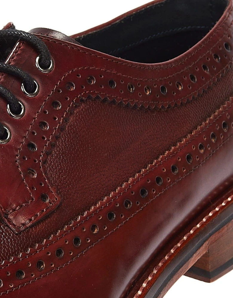 Archie Brogue Leather Men's Burgundy Lace-Up Shoes