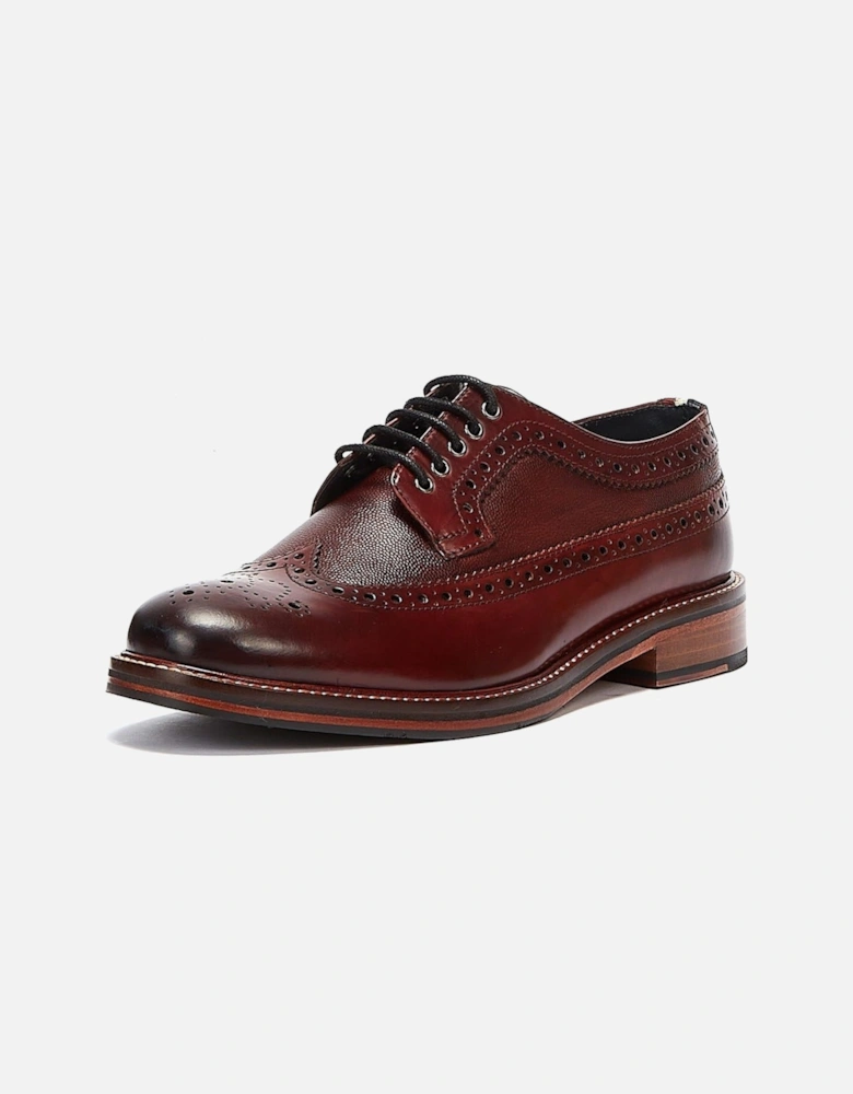 Archie Brogue Leather Men's Burgundy Lace-Up Shoes