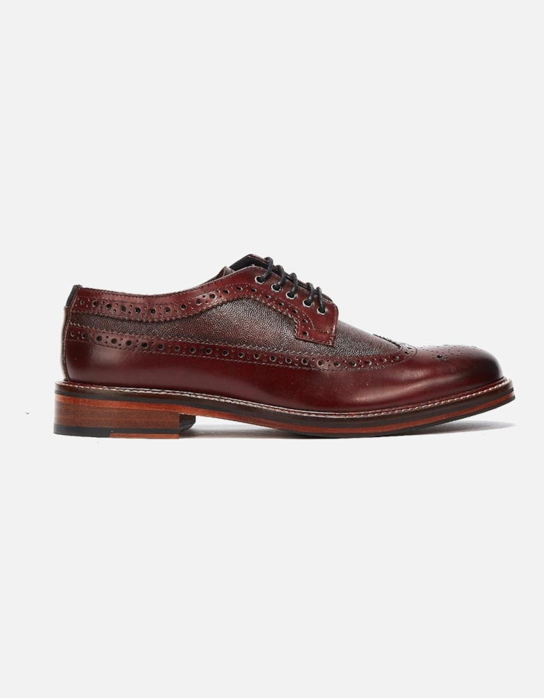 Archie Brogue Leather Men's Burgundy Lace-Up Shoes
