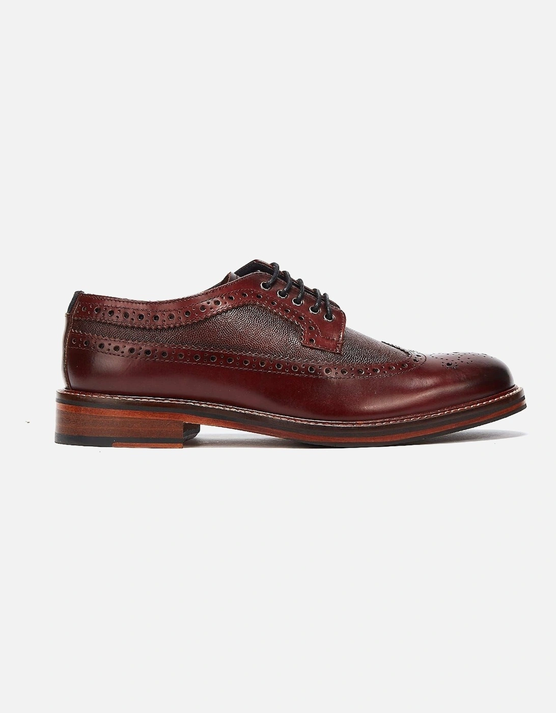 Archie Brogue Leather Men's Burgundy Lace-Up Shoes