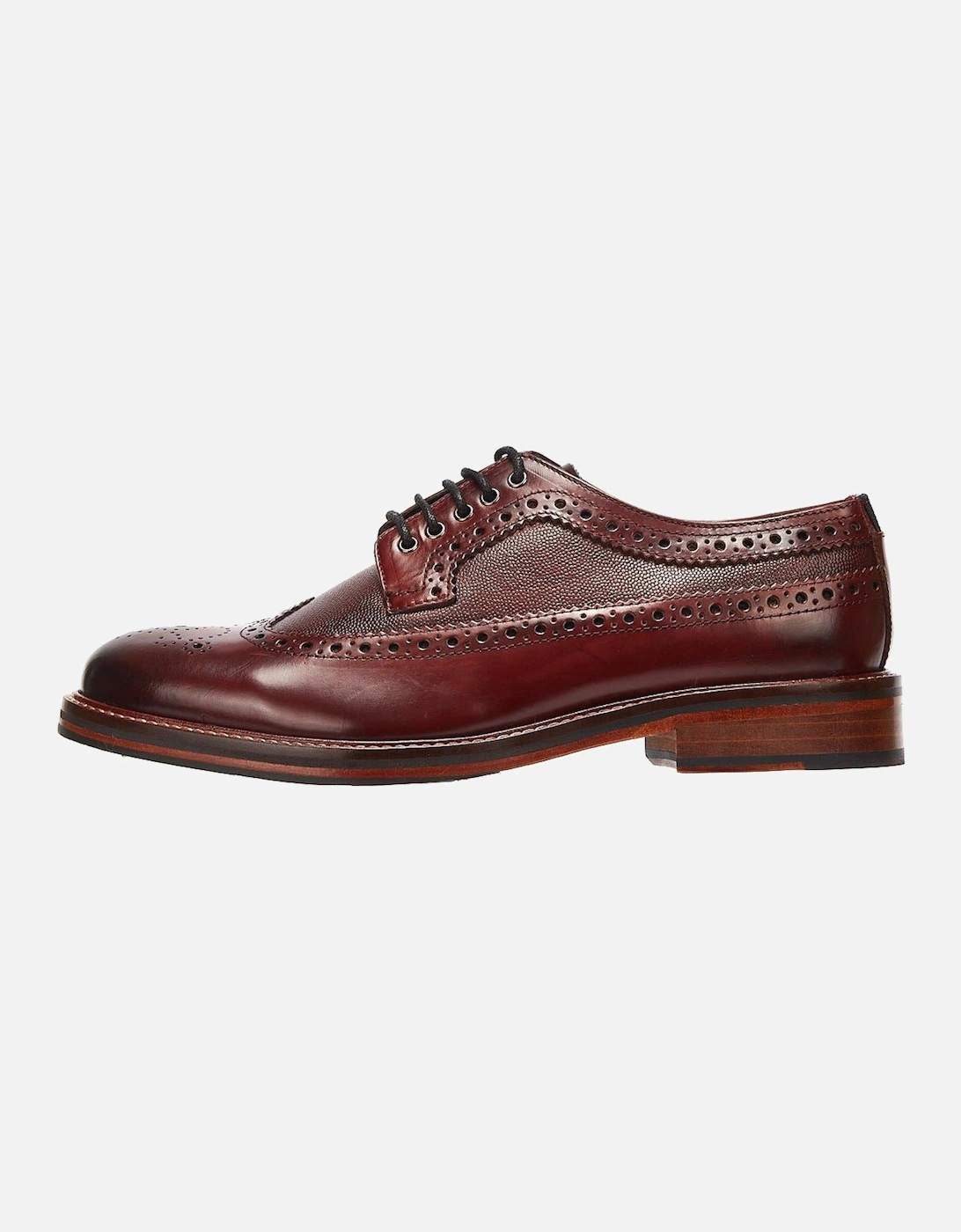 Archie Brogue Leather Men's Burgundy Lace-Up Shoes