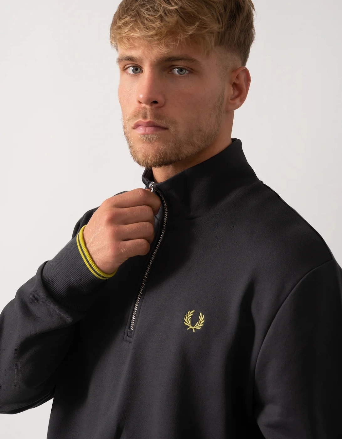 M3574 Half Zip Sweatshirt - Anchor Grey/Tennis Ball Yellow