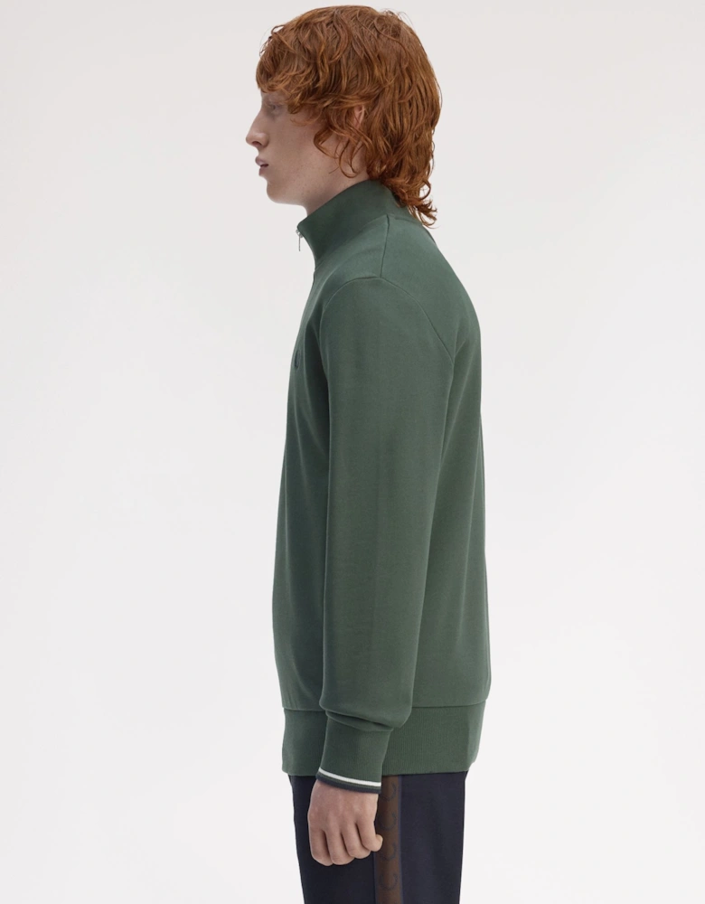M3574 Half Zip Sweatshirt - Court Green/Snow White/Navy