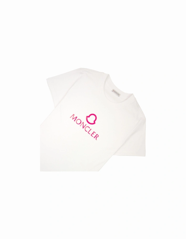 Moncler Women Ss Logo T Shirt White 001