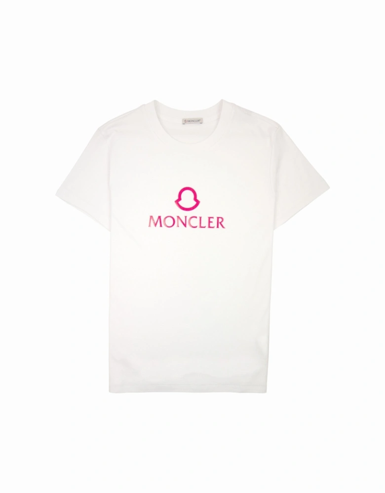 Moncler Women Ss Logo T Shirt White 001