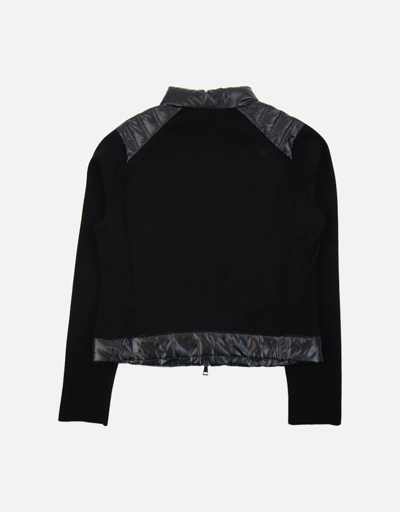 Moncler Women High Neck Shell Knit Cardigan Black 999