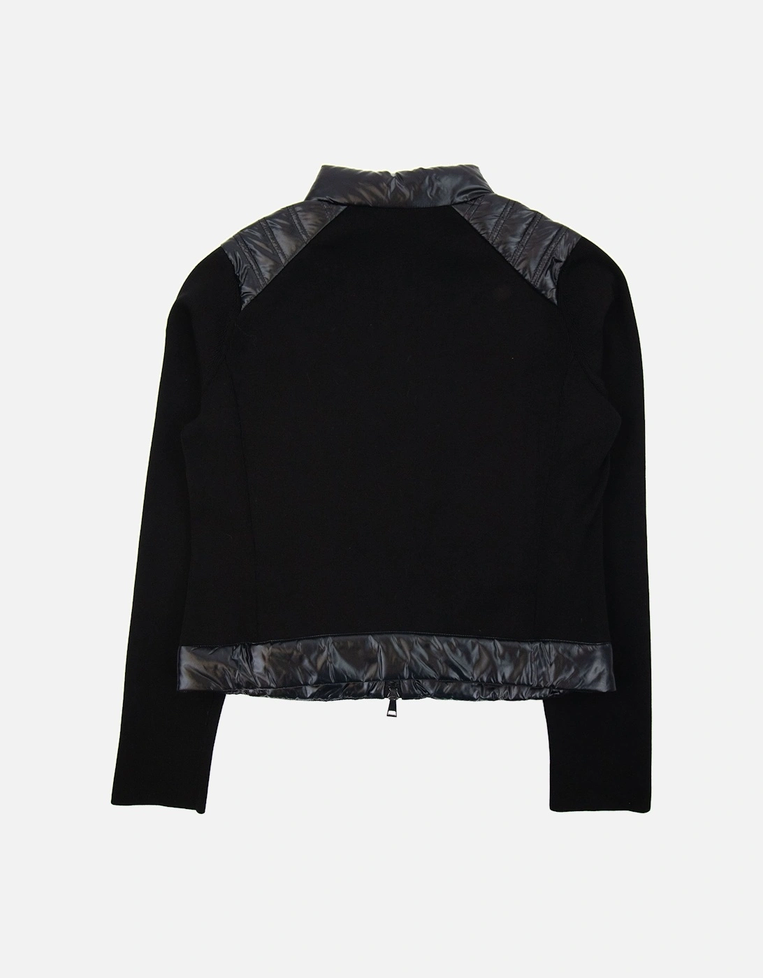 Moncler Women High Neck Shell Knit Cardigan Black 999