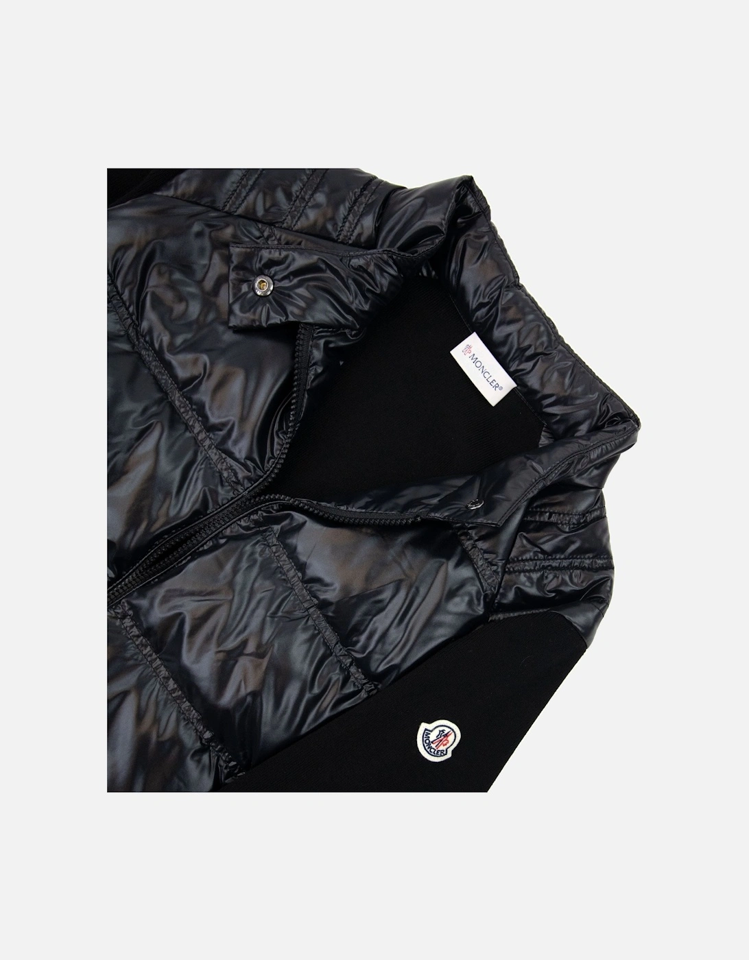 Moncler Women High Neck Shell Knit Cardigan Black 999