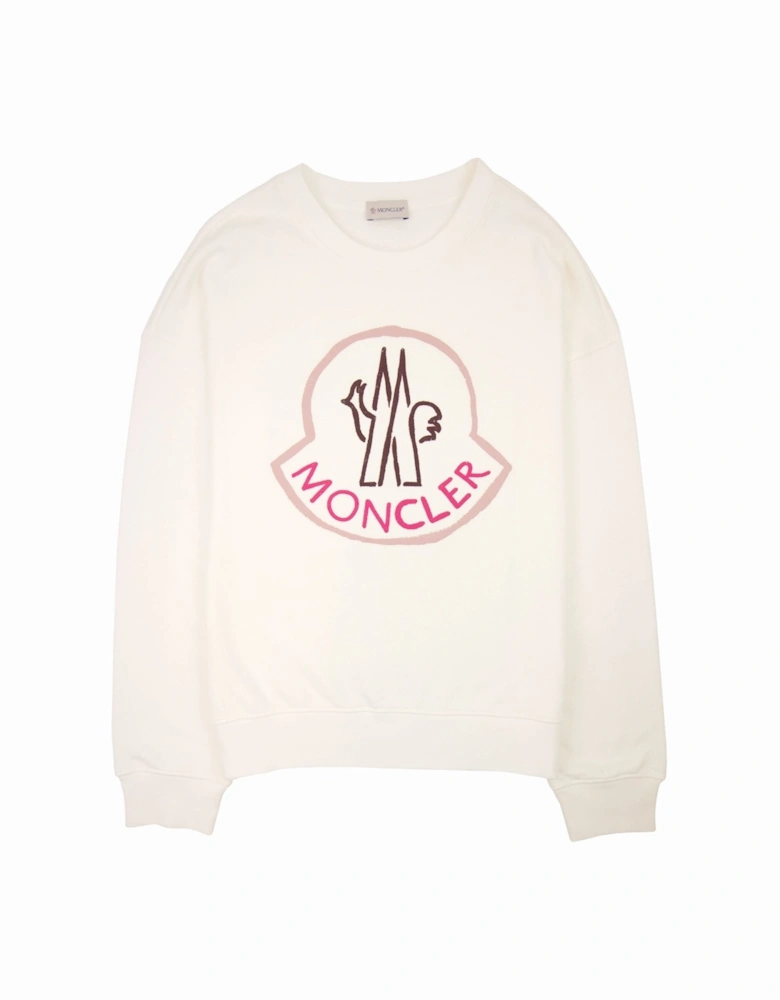 Moncler Women Logo Sweatshirt Off White 032