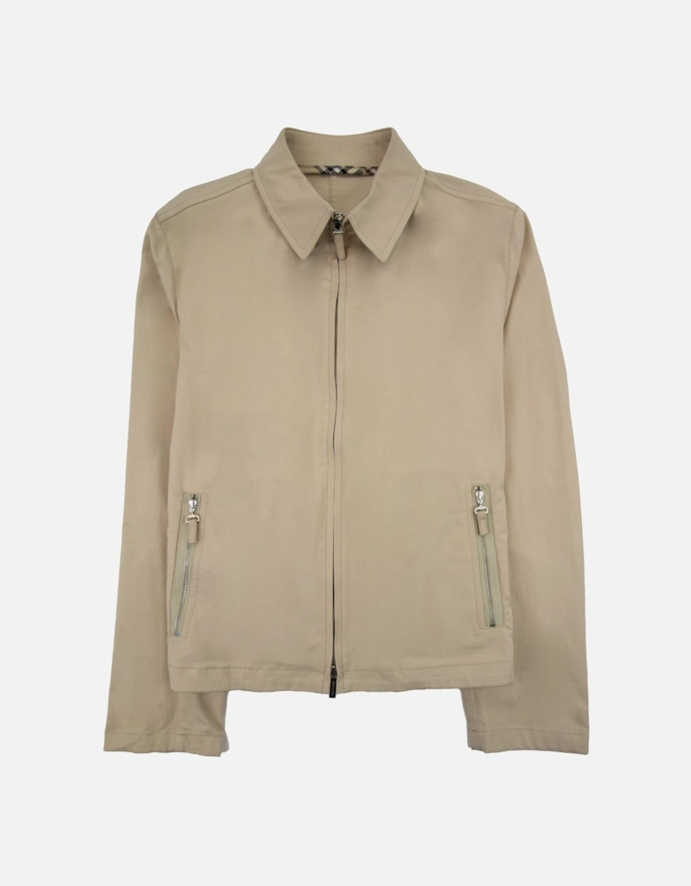 Womens Zip Detail Overshirt Beige