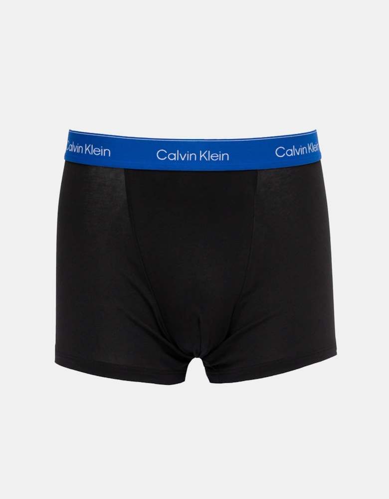3 Pack Icon Cotton Stretch Relaxed Fit Trunks - Black w/ Royalty WB/Black w/ Casual
