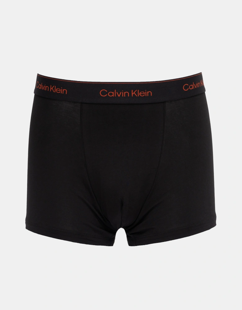 3 Pack Icon Cotton Stretch Mens Relaxed Fit Trunks - Black w/ Chalk Logo/Black w/ Currie