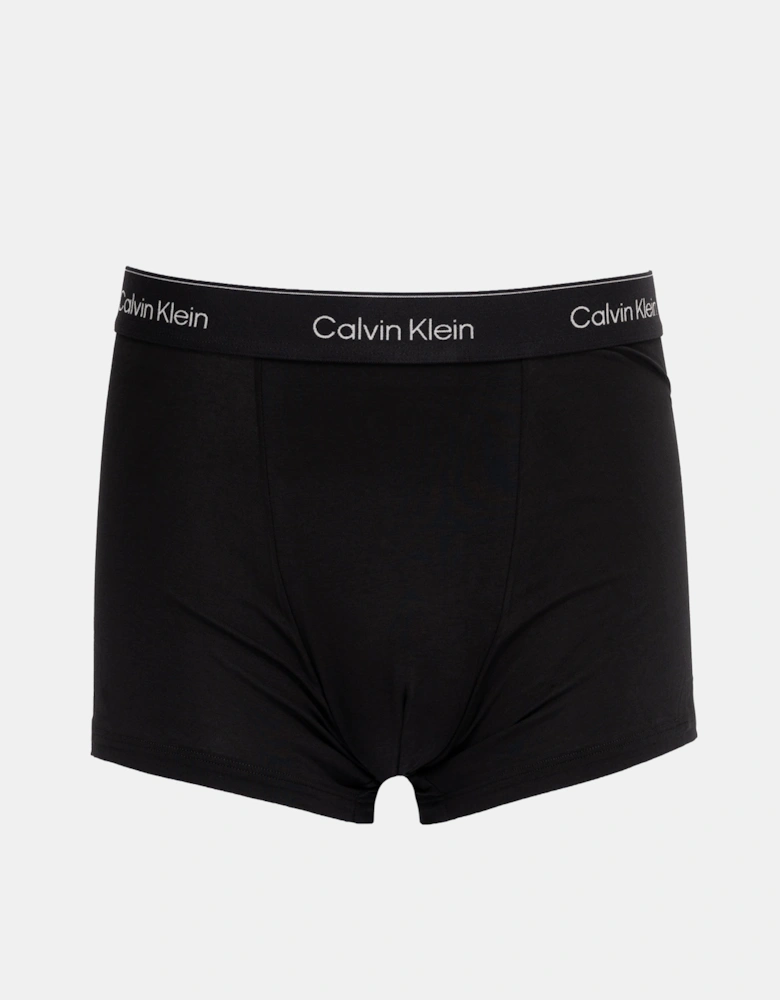 3 Pack Icon Cotton Stretch Mens Relaxed Fit Trunks - Black w/ Chalk Logo/Black w/ Currie