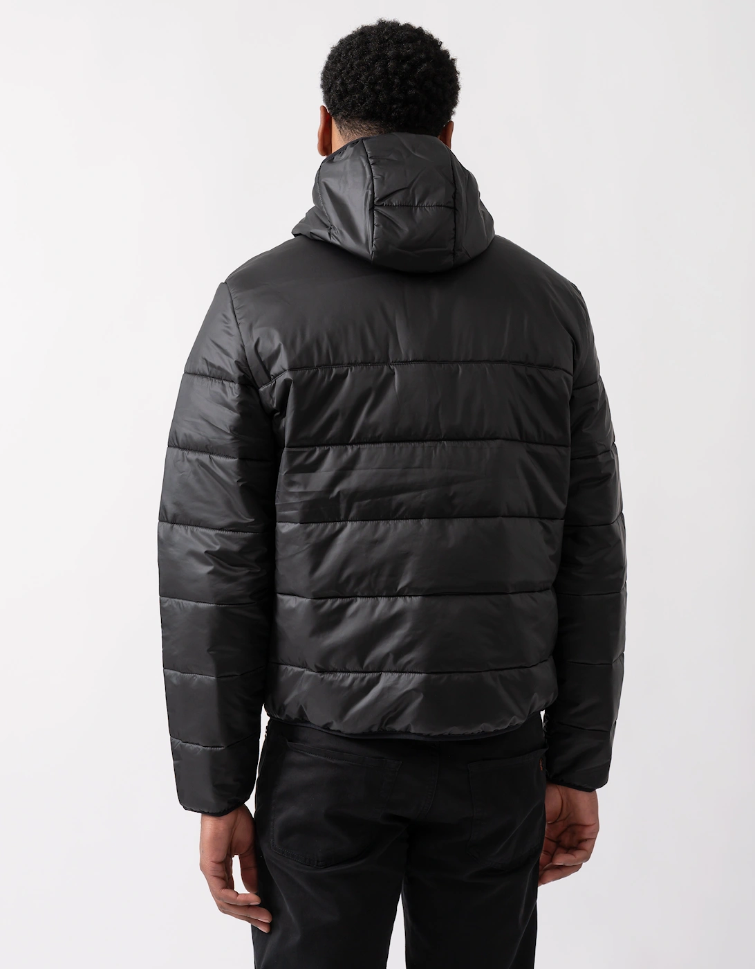 Lightweight Colorblock Mens Puffed Jacket - Black/Black C31