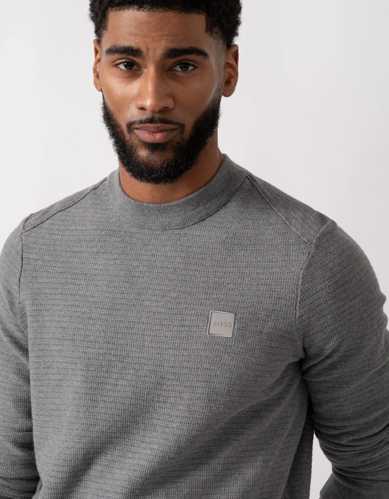 BOSS Orange Anion S Mens Crew Neck Jumper - Silver 041