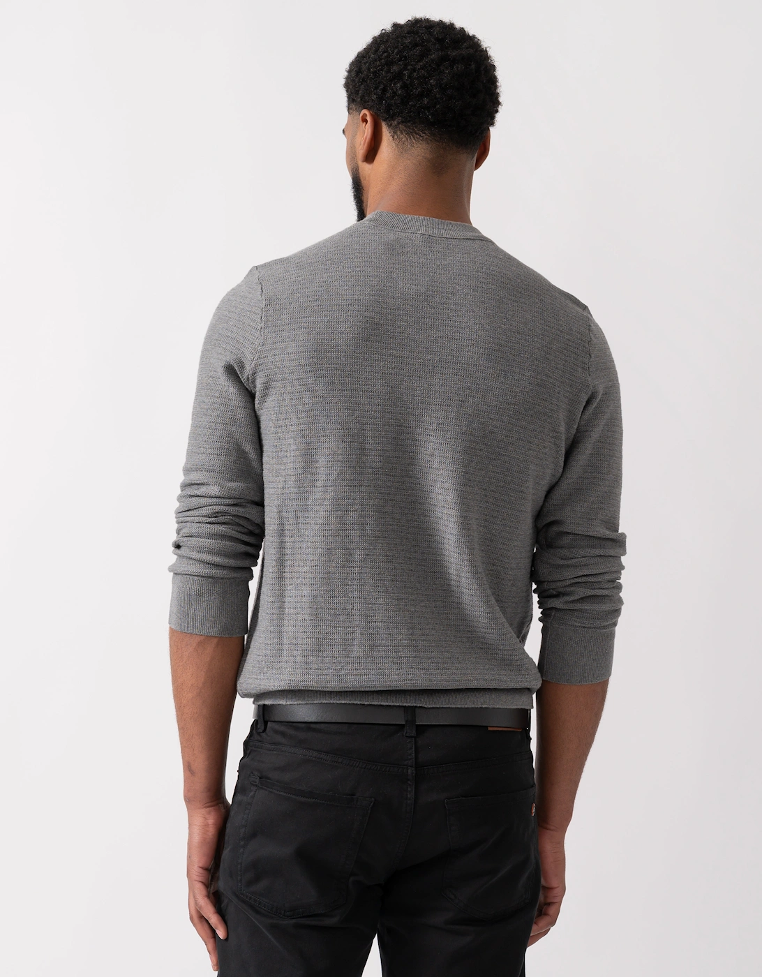 BOSS Orange Anion S Mens Crew Neck Jumper - Silver 041