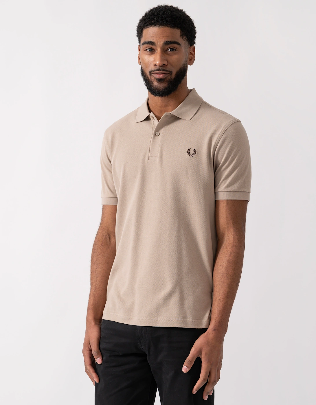 Mens Plain Signature Polo Shirt - Warm Oatmeal/Burnt Tobacco Z87, 5 of 4