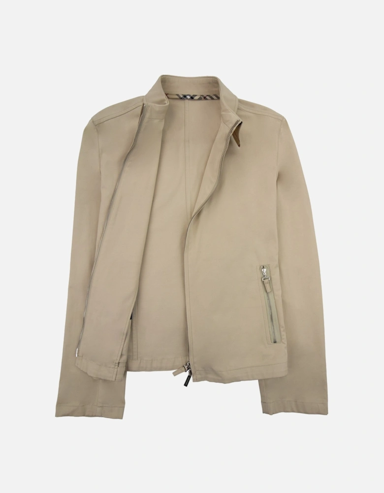 Womens Zip Detail Overshirt Beige