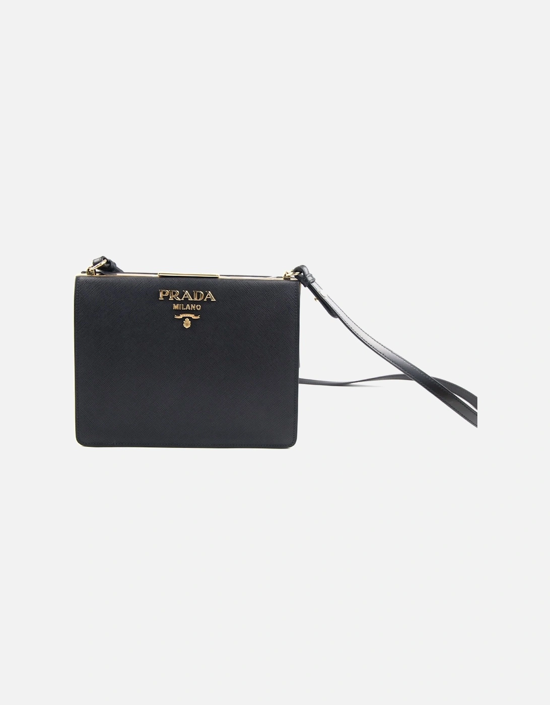 Light Frame Saffiano Leather Bag Black