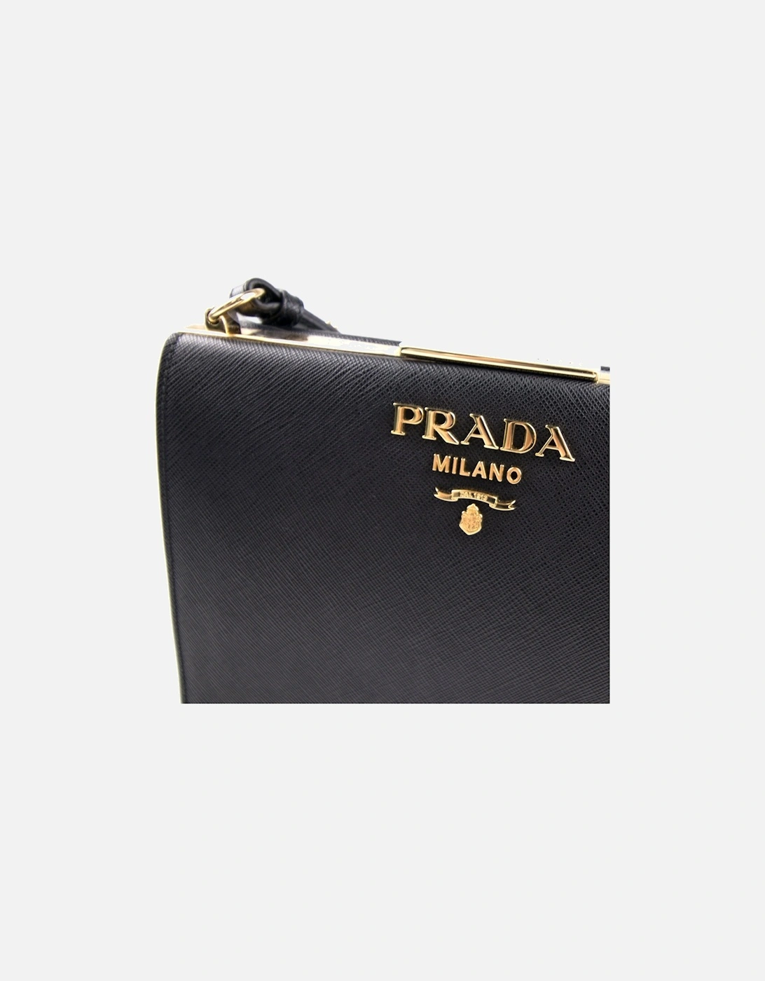 Light Frame Saffiano Leather Bag Black