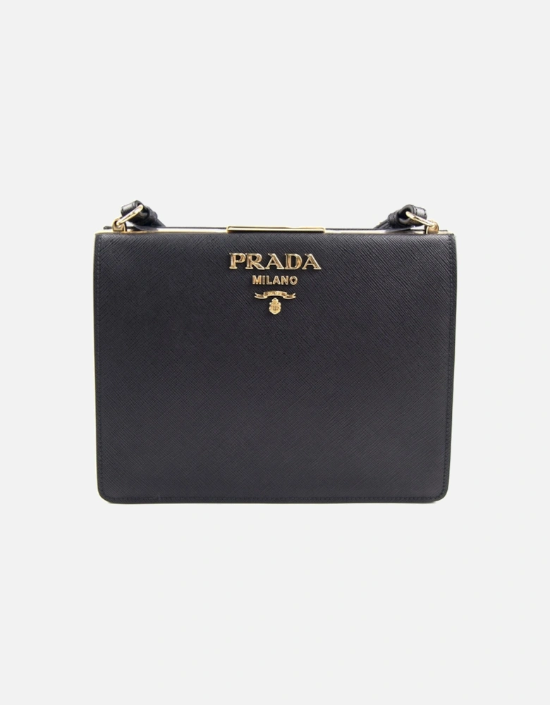 Light Frame Saffiano Leather Bag Black