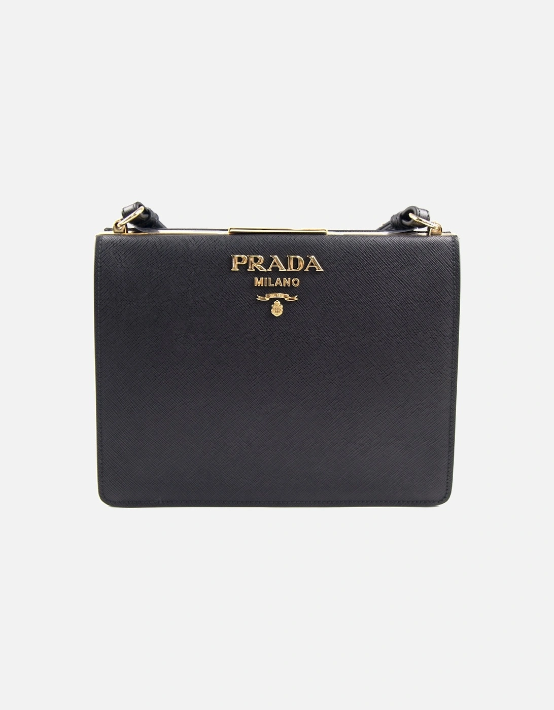 Light Frame Saffiano Leather Bag Black, 4 of 3