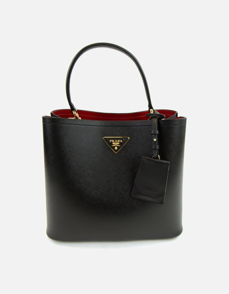 Panier Saffiano Leather Bag Nero/fuoco