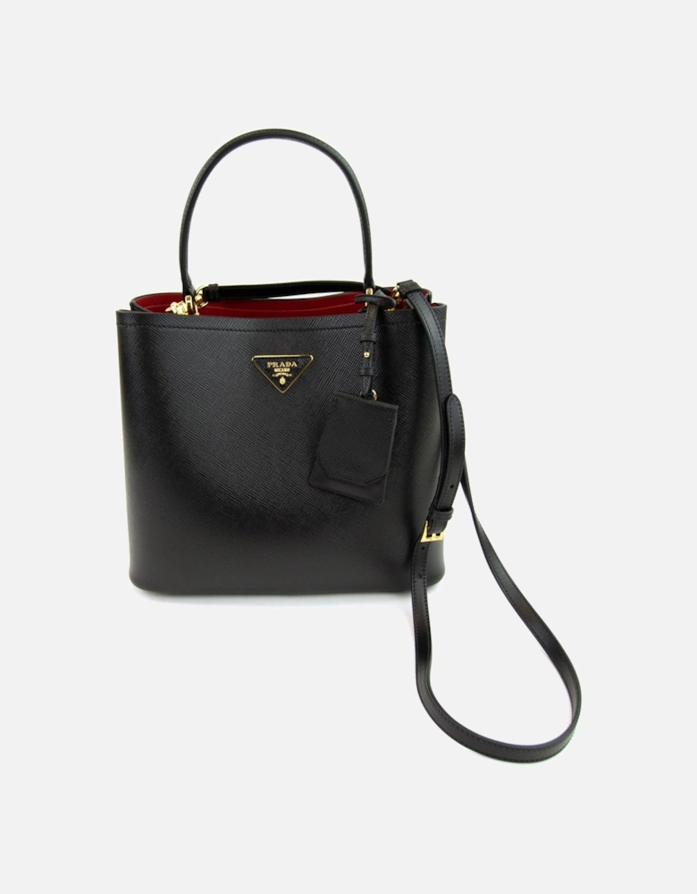 Panier Saffiano Leather Bag Nero/fuoco