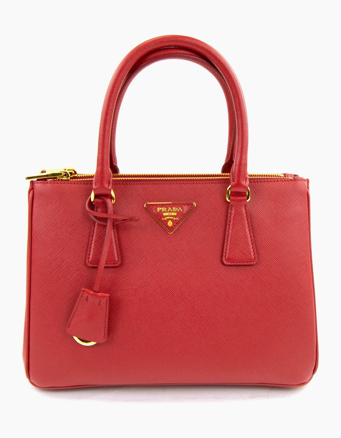 Prada Women's Red Galleria Mini Saffiano Tote Bag Fuoco  Os