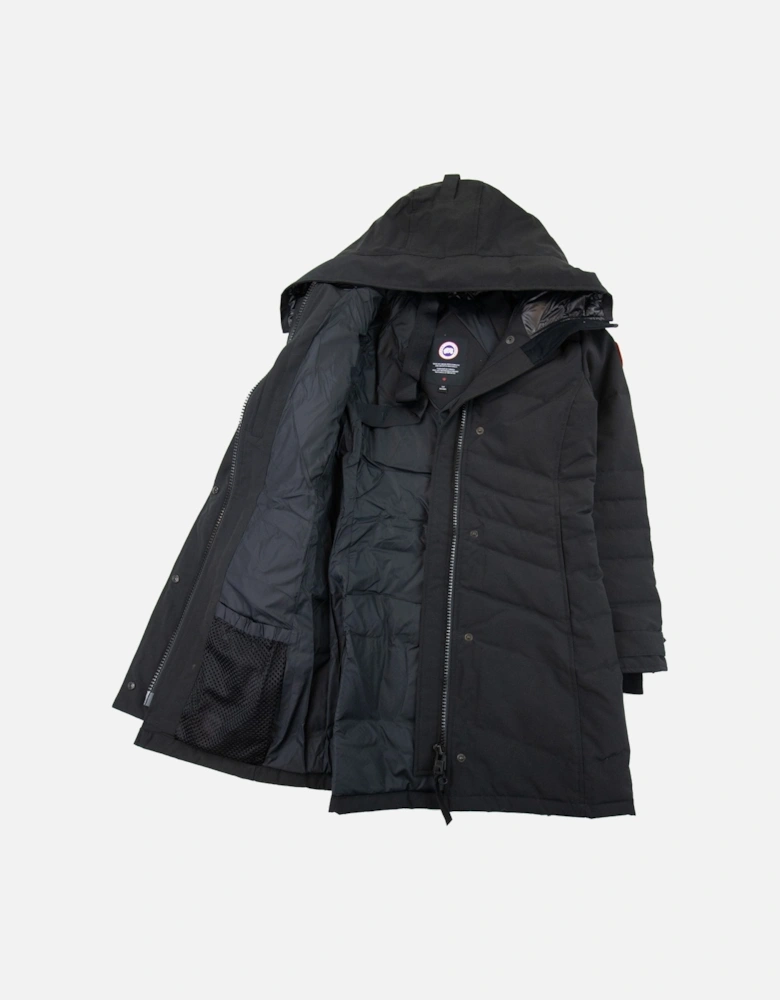 Lorette Parka With Hood Trim Black