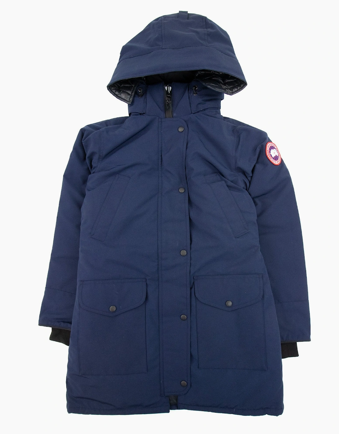 Women's Canada Goose Trillium Parka With Trim Hood Atlantic Navy - Size: 6