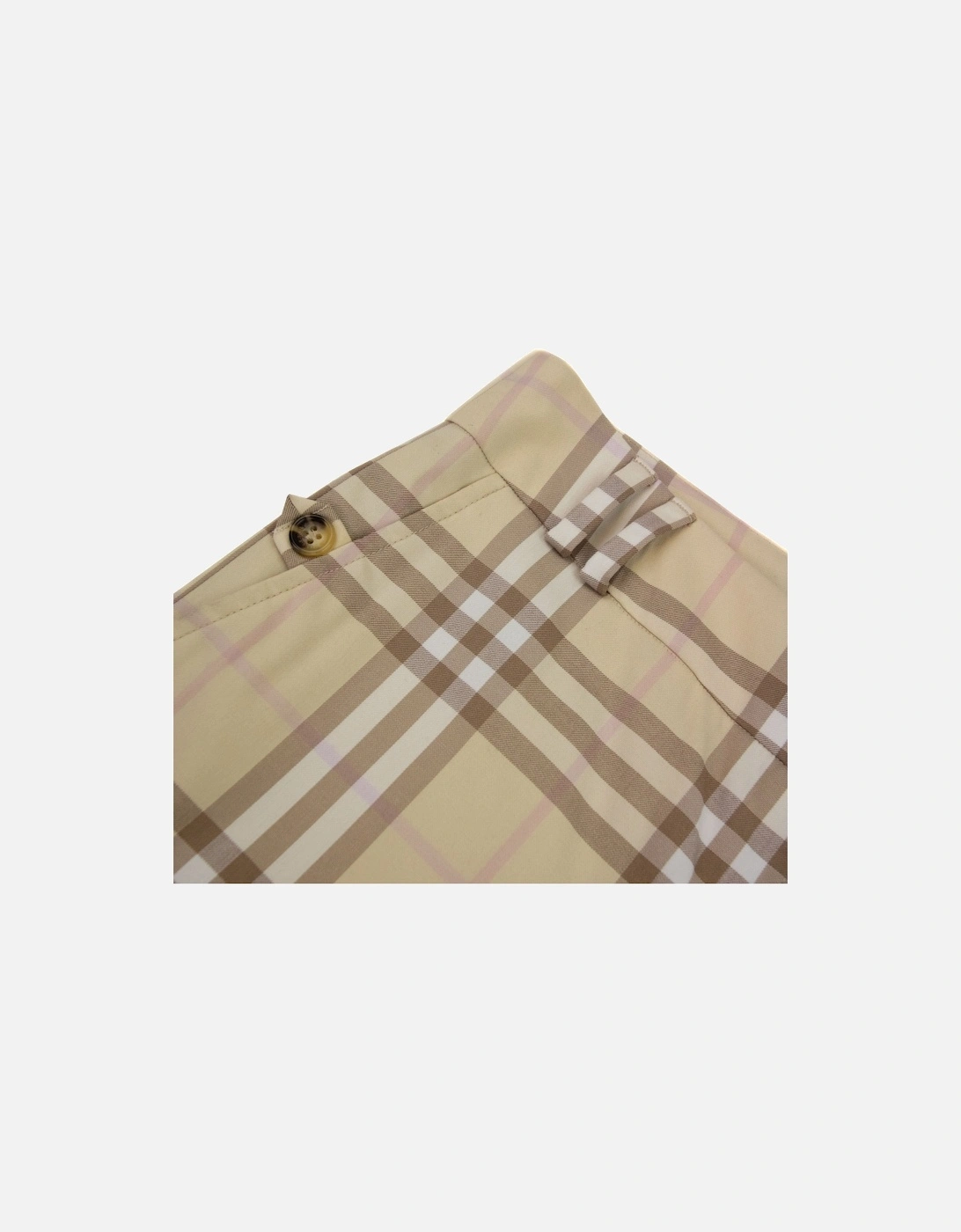 Selbourne Check Long Shorts Camel