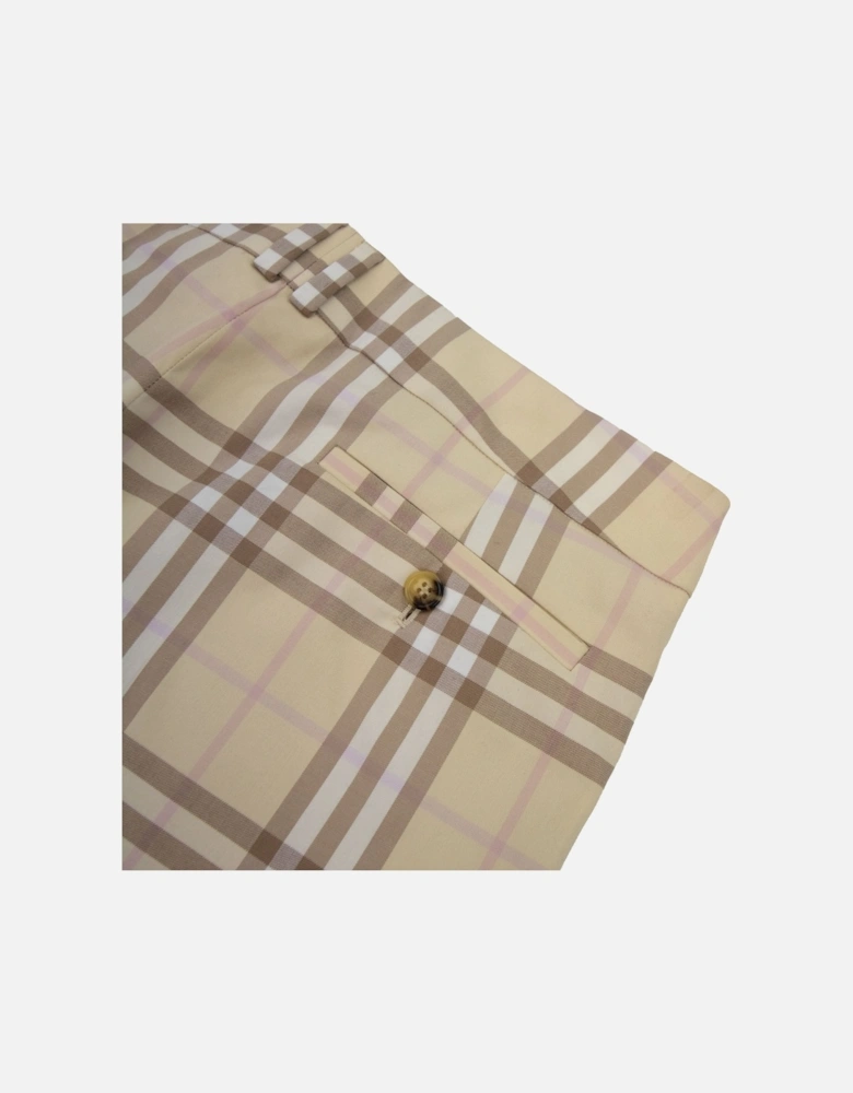 Selbourne Check Long Shorts Camel