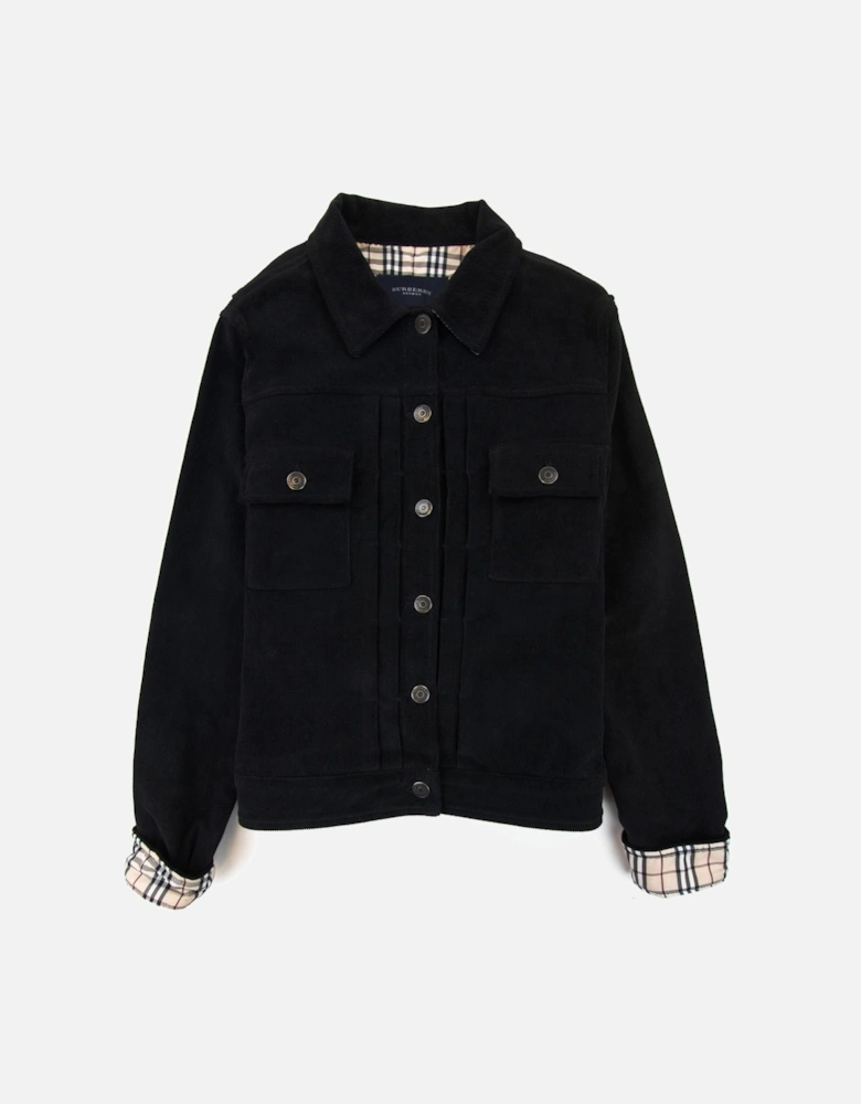 Farlow Collar Check Denim Jacket Black