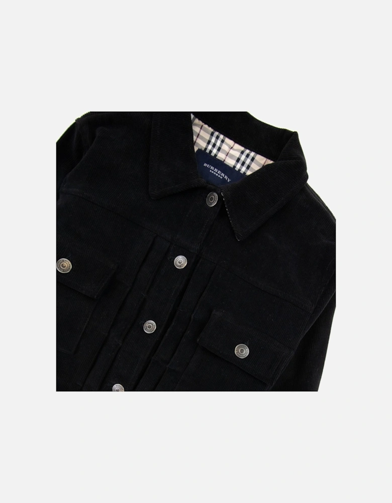 Farlow Collar Check Denim Jacket Black
