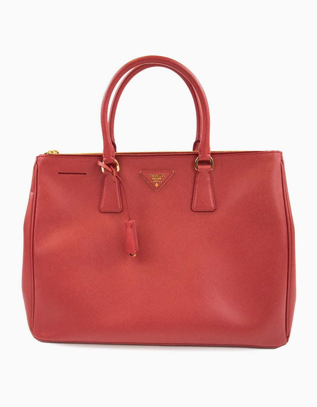 Prada Women's Red Galleria Saffiano Leather Bag  Os