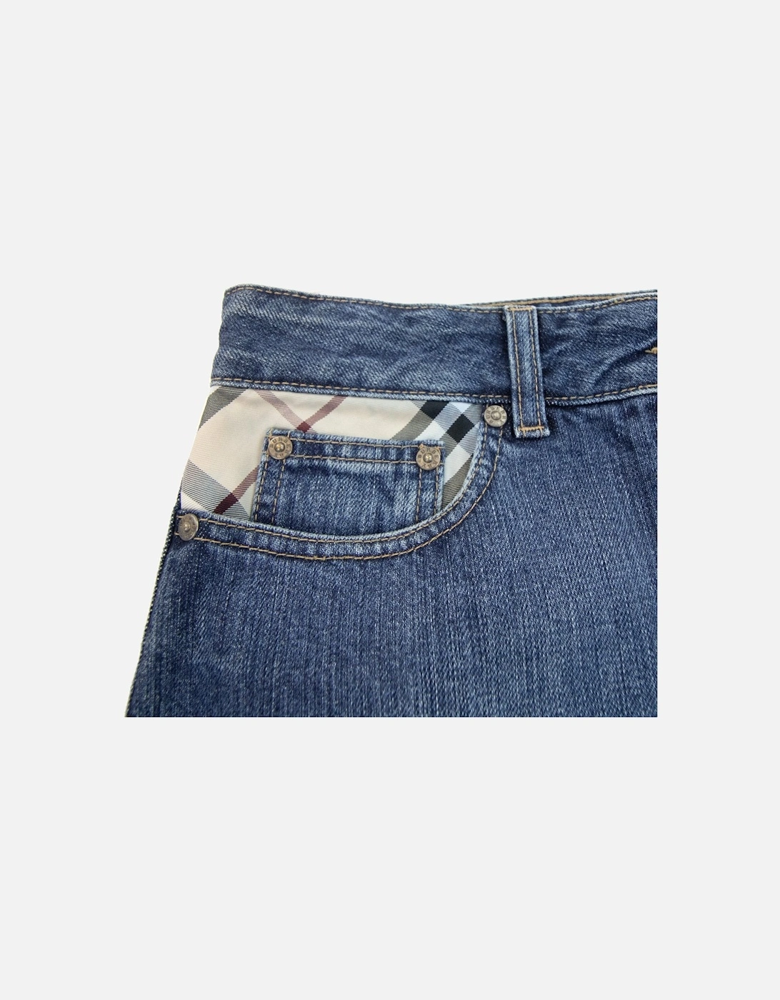 Check Pocket Denim 190skirt Denim