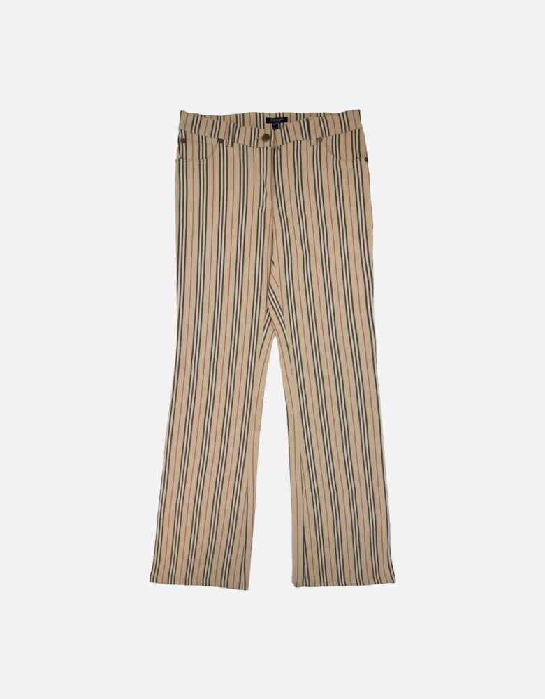 Maidstone Stripe Wide Leg Trouser Beige