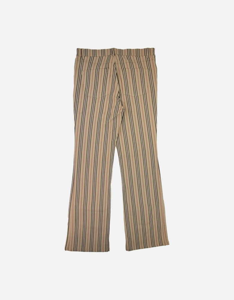 Maidstone Stripe Wide Leg Trouser Beige