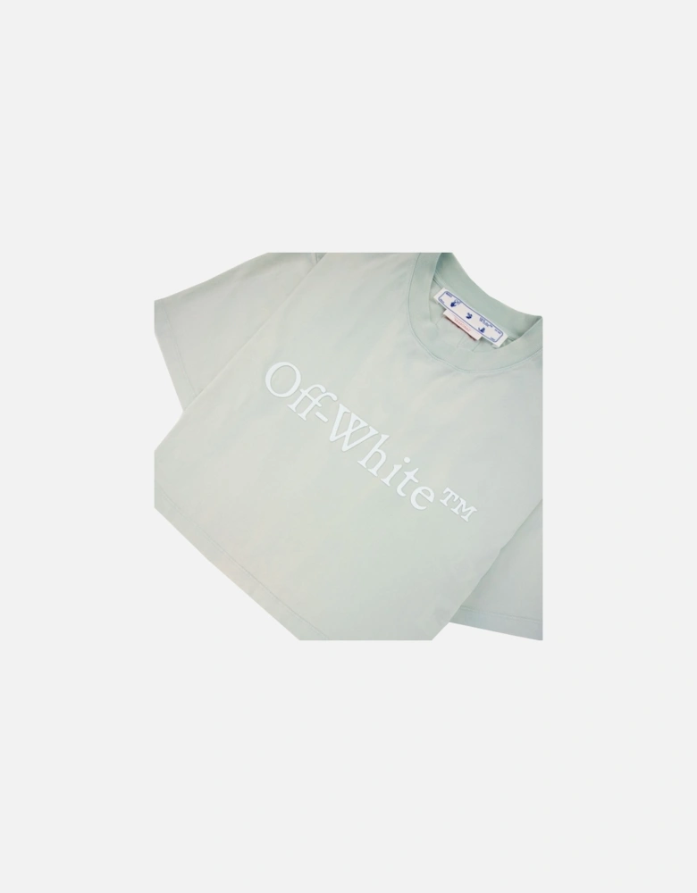 Off White Women Laundry Cropped T Shirt Light Blue