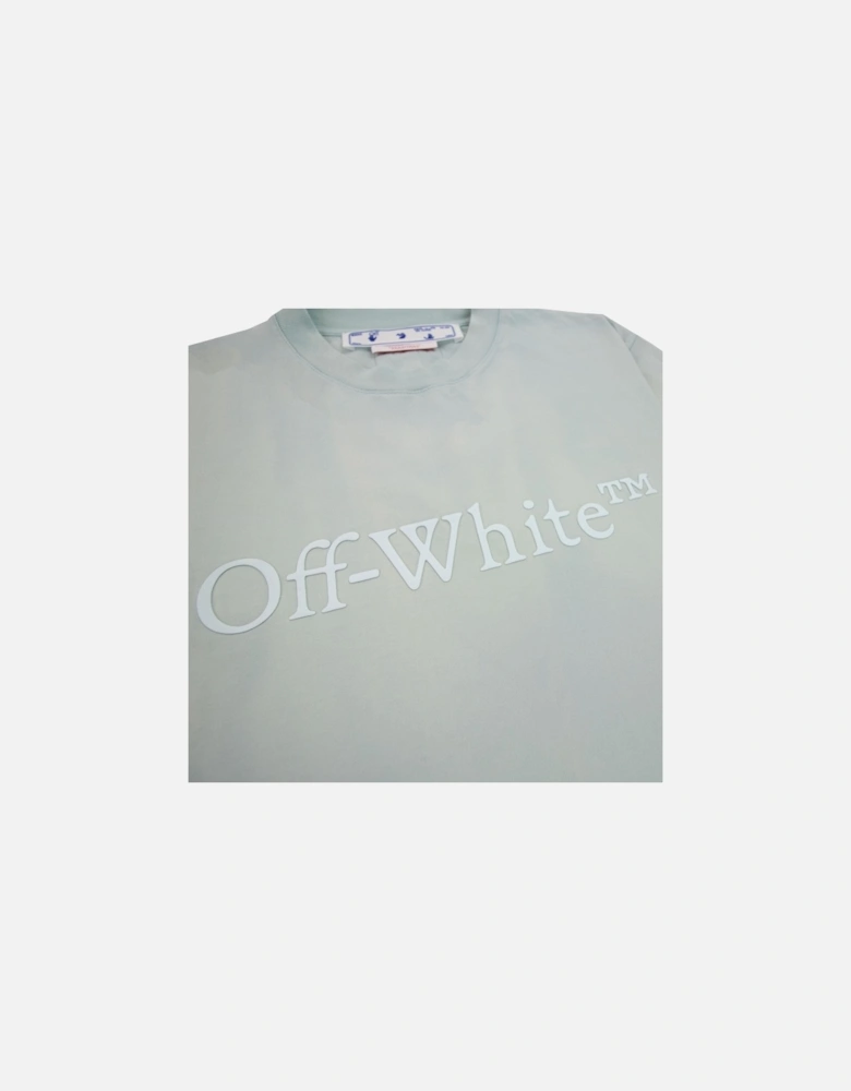 Off White Women Laundry Cropped T Shirt Light Blue