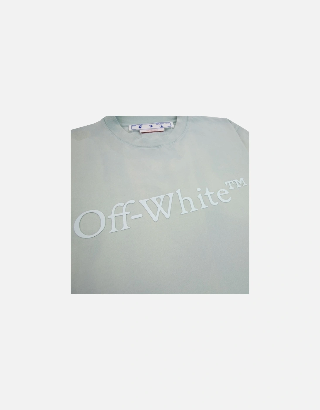 Off White Women Laundry Cropped T Shirt Light Blue