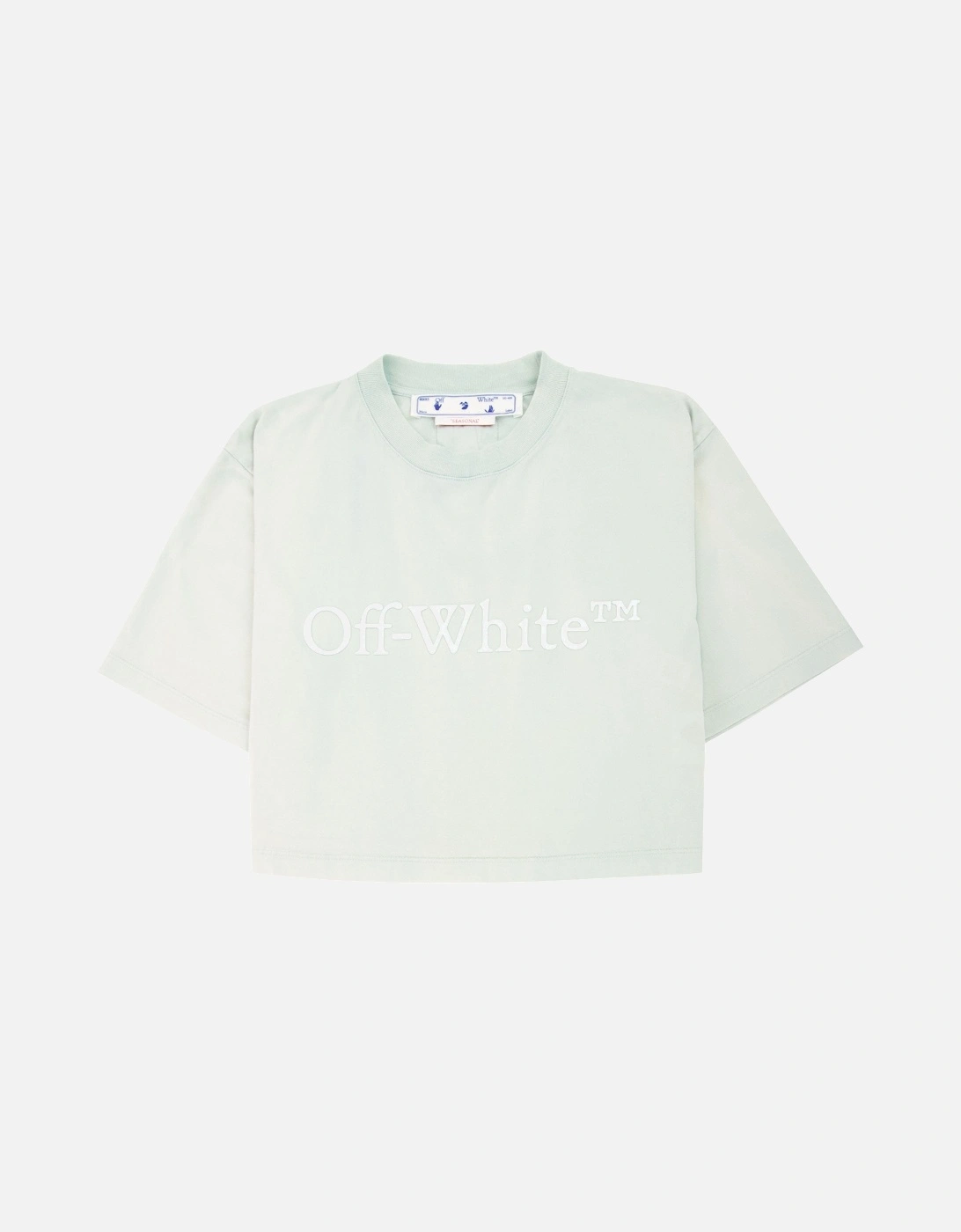 Off White Women Laundry Cropped T Shirt Light Blue, 7 of 6